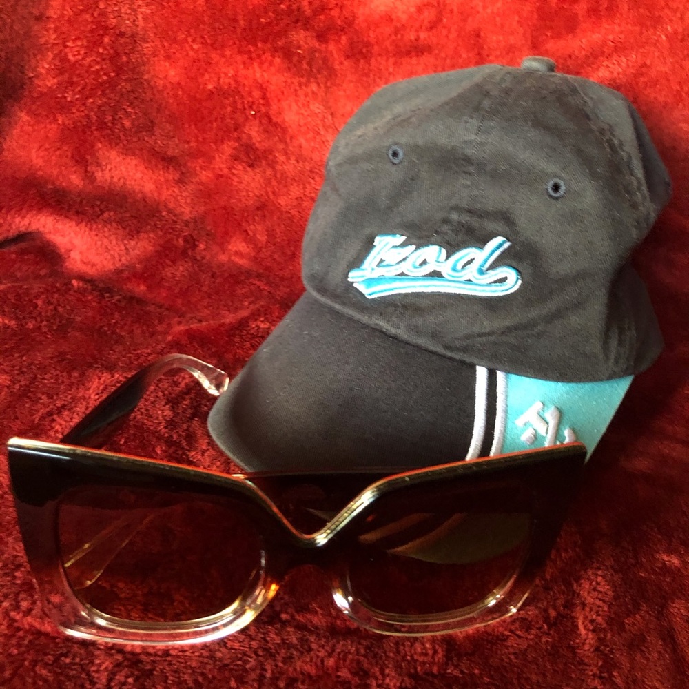 Izod cap plus sunglasses.